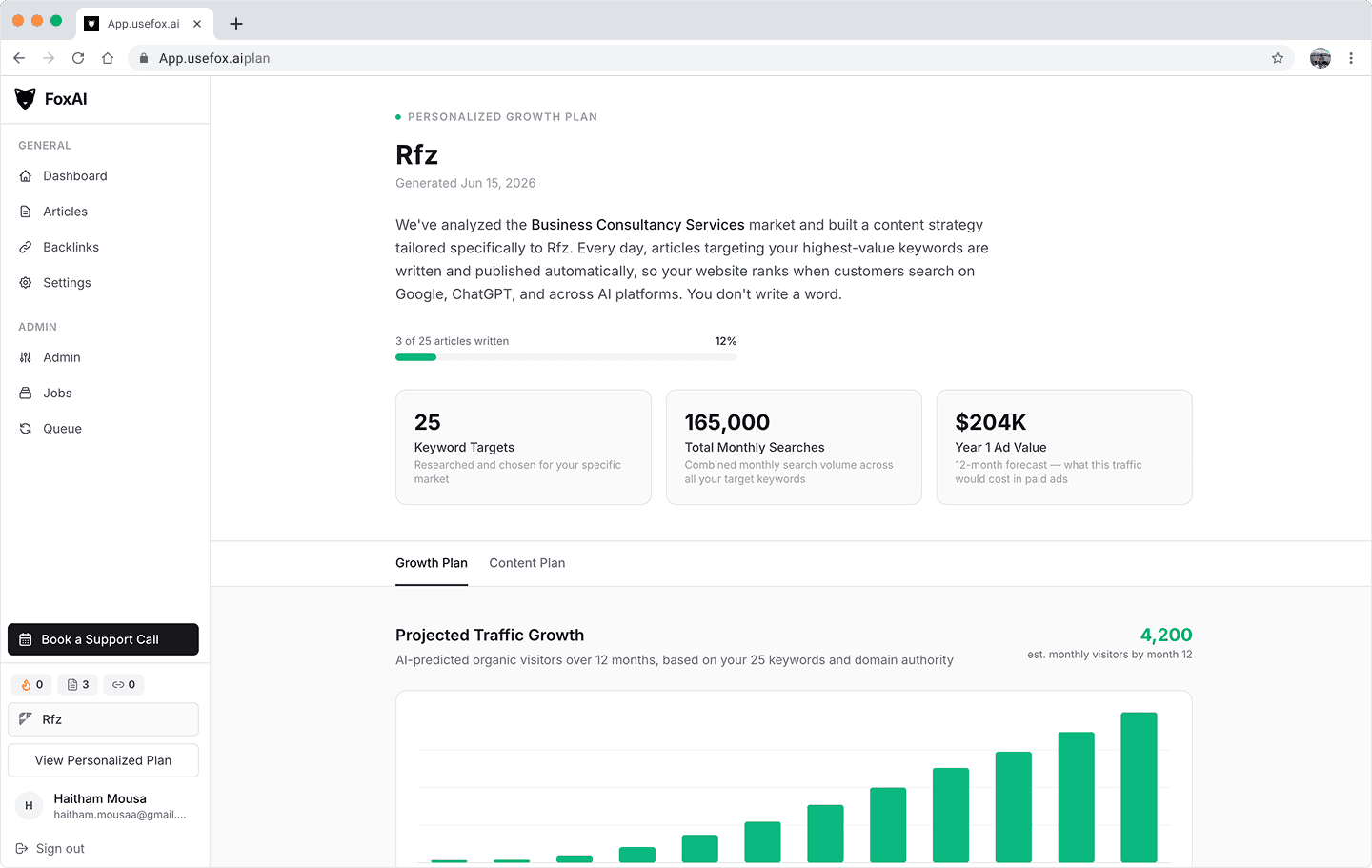 From zero to one, Fox AI — an autonomous SEO platform